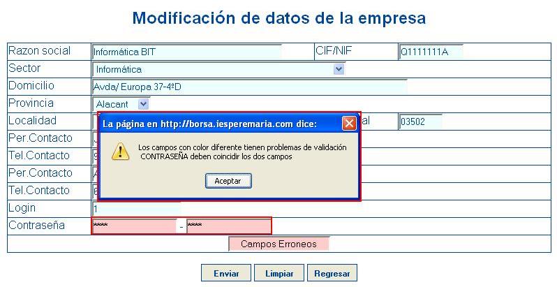 Error en Datos